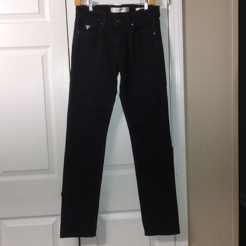 Guess Black Black Slim Straight Jeans Sz 30x32